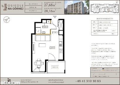 1-pokojowe mieszkanie 27m2 + loggia Bezpośrednio