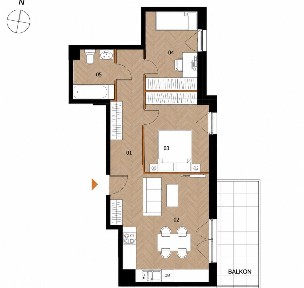 3 pokoje | 57,53 m² | Balkon | Wysoki standard