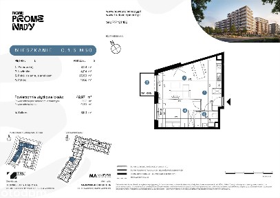 1-pokojowe mieszkanie 43m2 + balkon Bezpośrednio