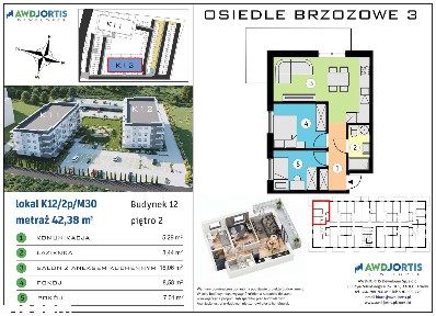 3-pokojowe mieszkanie 42m2 Bezpośrednio