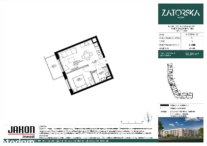 2-pokojowe mieszkanie 36m2 + balkon
