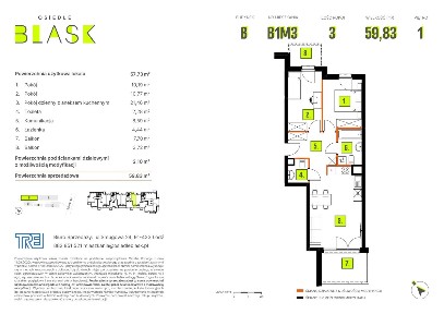 3-pokojowe mieszkanie 56m2 + 2 balkony