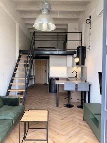 Stylowy loft premium z antresolą | 40 m² (28 m² + 12 m²) | Klimatyzacja | Osiedle WIMA