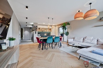 Do wynajęcia 3 pokojowy apartament z garderobą przy ul. Rybackiej 34 w inwestycji Hygge House.