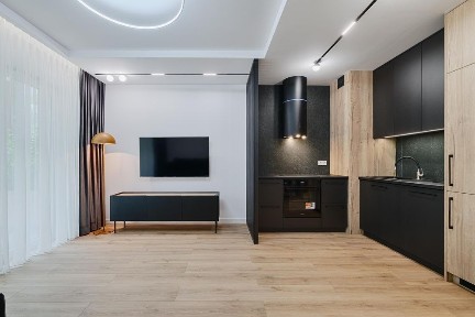 Do wynajęcia świeżo wykończona kawalerka o powierzchni 31,09 m2 z ogródkiem 30 m2 i tarasem 8 m2 w Fuzji - lofty przy ul. Tymienieckiego 13B.