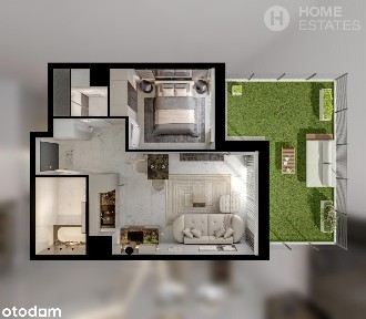 2 pokoje z ogródkiem i garderobą | 39 m² | stan deweloperski