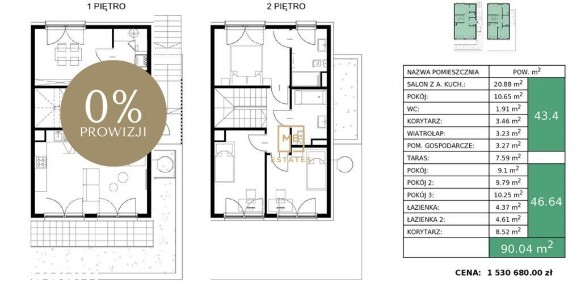 Mieszkanie 90,04 m² z tarasem
