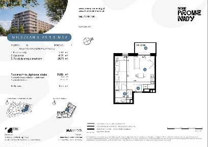 1-pokojowe mieszkanie 31m2 + balkon Bez Prowizji