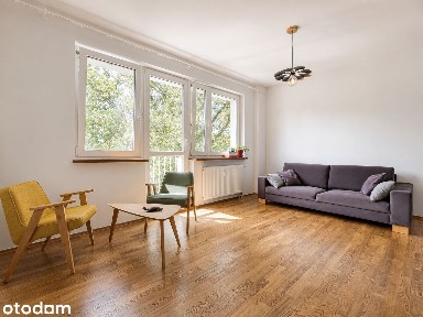 54 m² | Salon + sypialnia + duża kuchnia z jadalnią | Balkon | Stegny