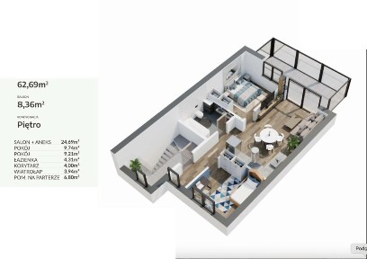62m²+22m² poddasza | 2 MIEJSCA PARKINGOWE W CENIE