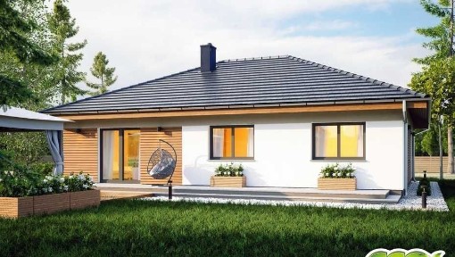 Dom jednorodzinny parterowy 104,3 m2 Grzmucin, Gózd, Radom, Nowy Projekt