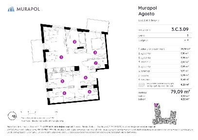 5-pokojowe mieszkanie 79m2 + 2 balkony