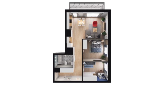3-pokojowe mieszkanie 59m2 + balkon Bez Prowizji