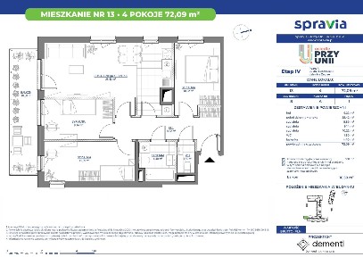 4-pokojowe mieszkanie 72m2 + balkon Bezpośrednio