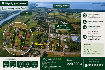 WŁYŃ - 1466 m²działki, 2 domy, budynek gospodarczy | 220 000 ZŁ