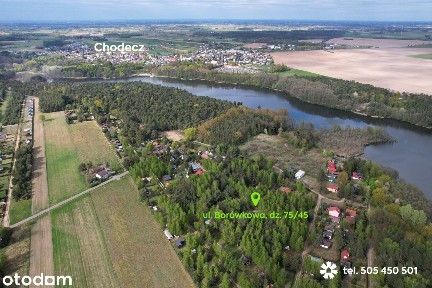 Domek nad jeziorem Chodeckim, działka 688 m2, plaża, las