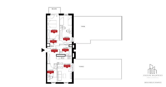 4 pokoje/ 2 tarasy/ balkon/ Stare Miasto/Szczepin