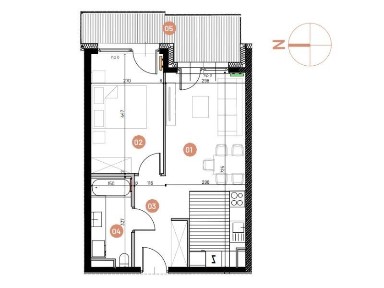 Mieszkanie, 43.13m², 2 pokoje, 2 piętro, B-KLM12-LM11, Nowe Horyzonty