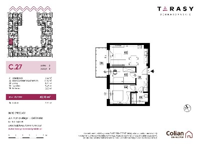 3-pokojowe mieszkanie 45m2 + balkon