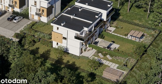 2 poziomowe na PARTERZE z DUŻYMI NAROŻNYMI OGRODAMI- WIDOK NA LAS