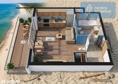Kawalerka blisko plaży z wykończeniem w cenie
