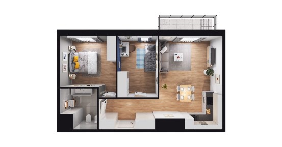 3-pokojowe mieszkanie 57m2 + loggia Bez Prowizji