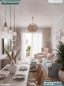 PRZY PLAŻY MIESZKANIE 2-pokoje ŁEBA balkon, kuchnia, łazienka, 43,5 m²