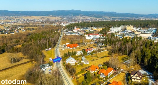 Dwa budynki na 0,3250 ha, mieszkalnictwo i biznes tuż przy Nowym Targu