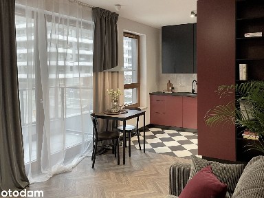 Nowe umeblowane 2 pokoje 37m2, balkon 14m2, świetna lokalizacja