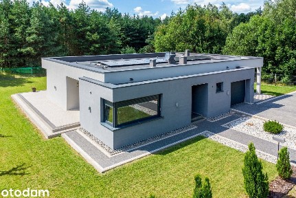 Nowoczesny dom parterowy z dachem płaskim. REZERWACJA