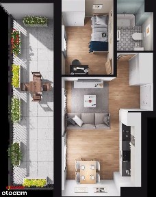 OKAZJA! 2 pok.,taras 20m, balkon, 2 miejsca w garażu, DUŻO zieleni,.