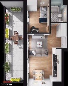 OKAZJA! 2 pok.,taras 20m, balkon, 2 miejsca w garażu, DUŻO zieleni,.