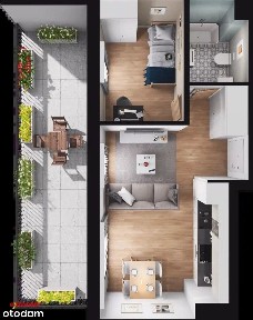 OKAZJA! 2 pok.,taras 20m, balkon, 2 miejsca w garażu, DUŻO zieleni,.