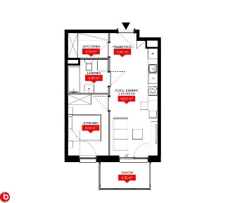 2 pokoje 38 m2