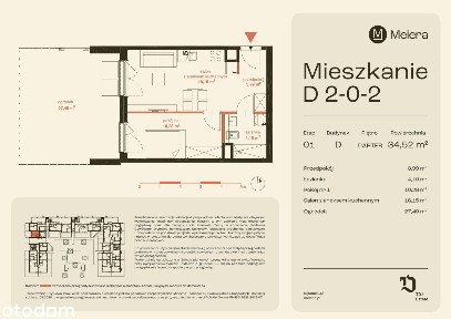 2-pokojowe mieszkanie 34m2 + ogródek Bez Prowizji