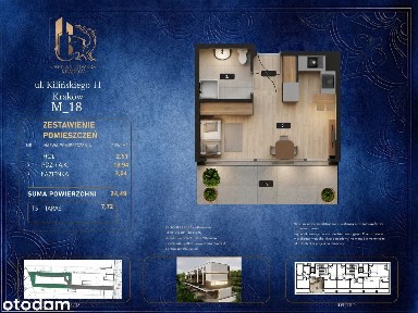 Nowe mieszkanie 24,60 m² blisko centrum Krakowa Kilińskiego 11