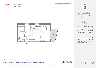 2-pokojowe mieszkanie 49m2 + balkon