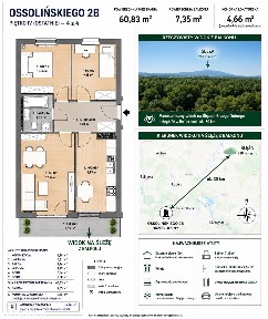 Na sprzedaż - 3-pok mieszkanie 60,83 m²|Ogrzew.Podłogowe |Klima |Winda