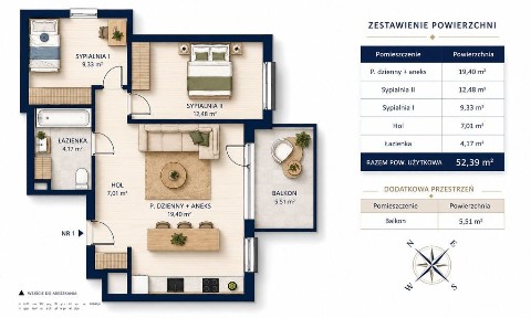 M3 | 52,39m2 | al. Jerozolimskie 198P | Włochy