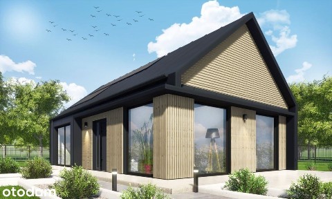 Całoroczny dom modułowy H67 m2 na dużej działce 1200 m2 przy lesie