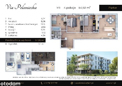 Via Połaniecka - nowe mieszkanie 4-pokojowe z ogródkiem 120m²
