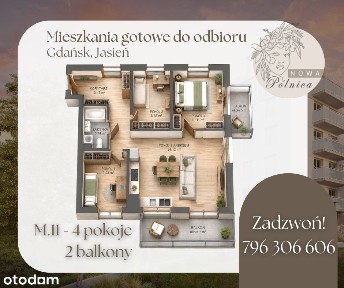 Gotowe do odbioru Mieszkanie 4-pokoje - Gdańsk - Nowa Pólnica M11