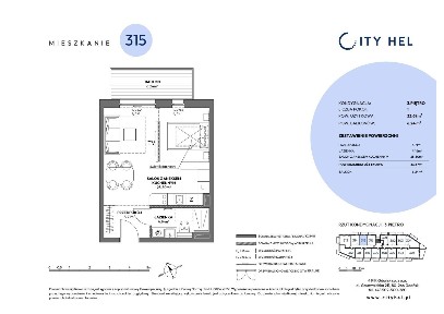 1-pokojowe mieszkanie 34m2 + balkon Bezpośrednio