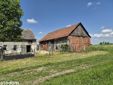 Dom parterowy z cegły, bardzo duża działka