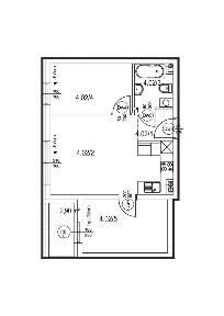 Nowoczesne mieszkanie - 43 m2, B1 4.02