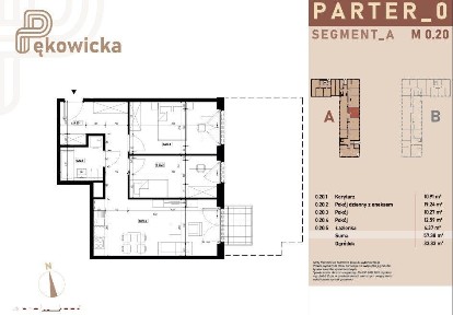 3 pokoje | 57,38 m² | ogródek 33,33