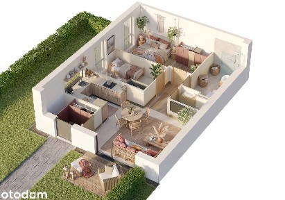 Mieszkanie 3pokojowe | 55,10 m² | ogród+2 miejsca postojowe | Kosakowo