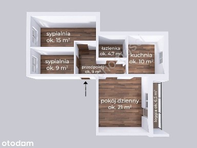 Idealne: 3 pokoje, 1 piętro, widna kuchnia, loggia
