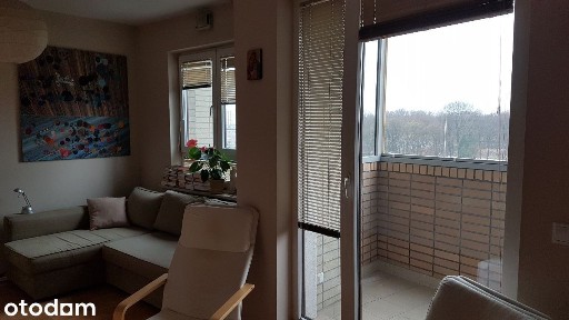 Słoneczna kawalerka 34 m² | Wola | Okopowa 56 | przeszklona loggia