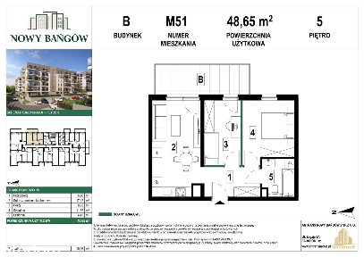 3-pokojowe mieszkanie 48m2 Bezpośrednio